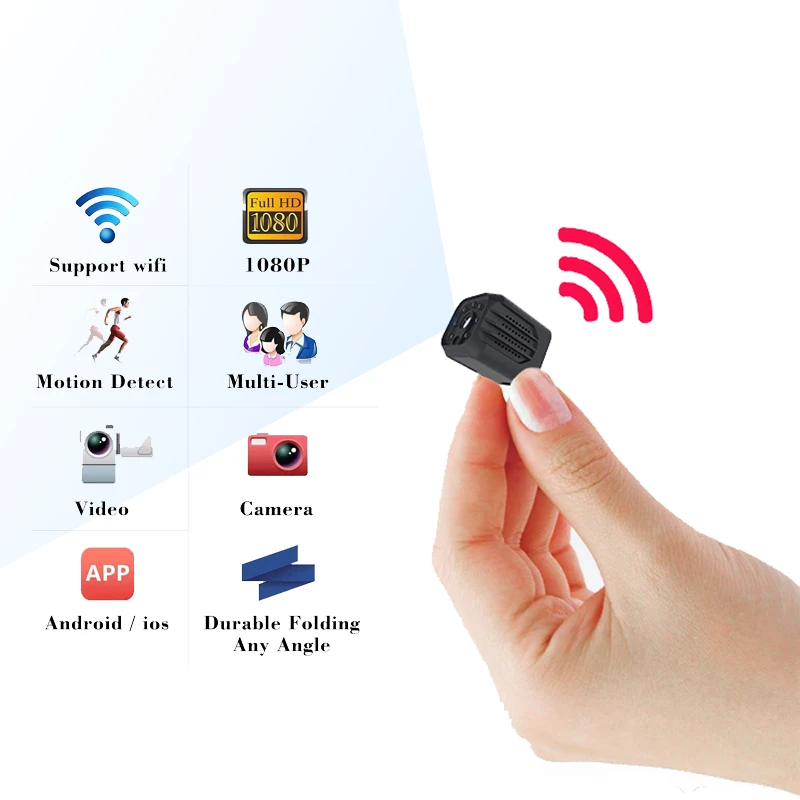 Невидимая ночная версия 1080P Wifi мини-камера беспроводная для обнаружения движения видео запись дистанционное управление портативный рекордер