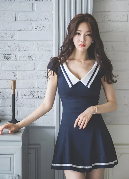 slimming navy blue dress