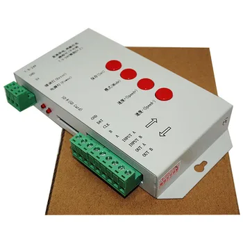 

LED T1000S DreamController 128 SD Card Pixels RGB Controller,DC5~24V,for WS2801 WS2811 WS2812B LPD6803 LED 2048 strip light lamp