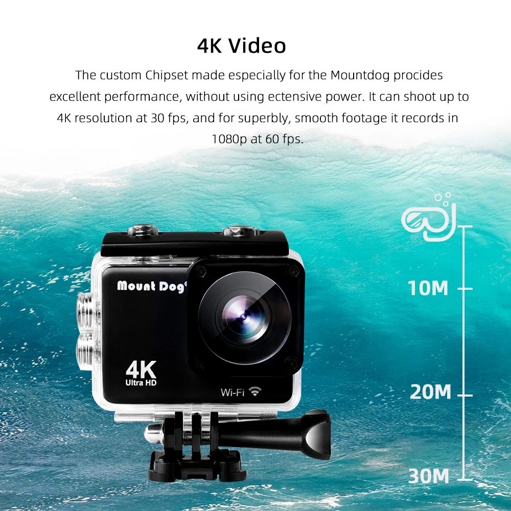 Go 2." HD Pro 4K Экшн Камера водонепроницаемый чехол аксессуары DVR самописец спорт видео Wi-Fi дистанционное управление камера
