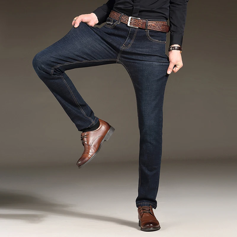 

2019 New Classic Men's Jeans Fashion Personality Trend Nightclub Elastic Slim Fit Grey Blue Trousers Male Brand Pants
