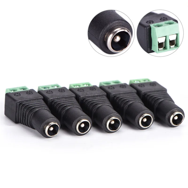 

5 PCS DC 12 v voltage linear power plug adapter connector used in article LED lights