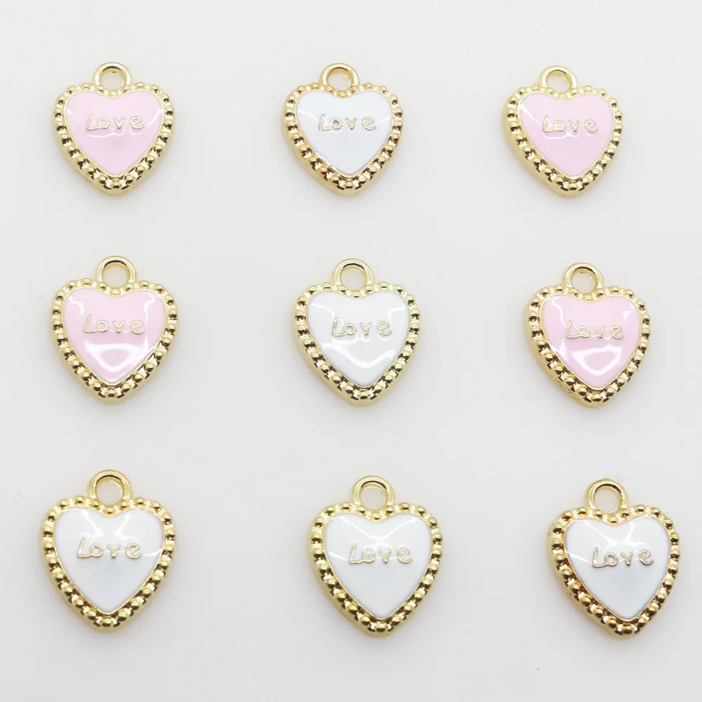 10pcs/lot 16*13mm Gold Metal Heart Zinc Alloy Pendant Diy jewelry