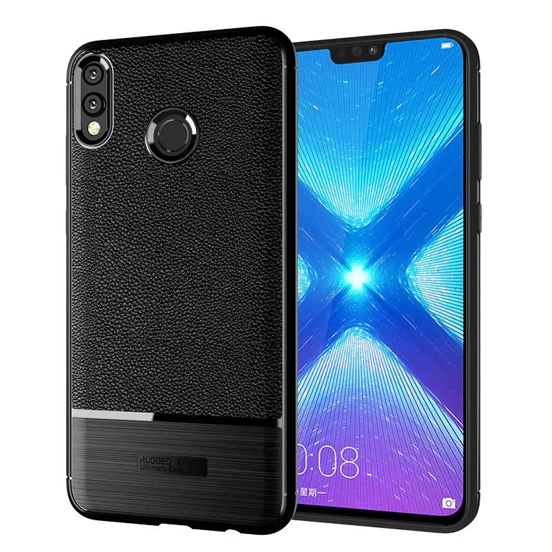 

for huawei honor 8x fitted shockproof back cover anti-skid anti-fingerprint silicone soft black tpu phone case