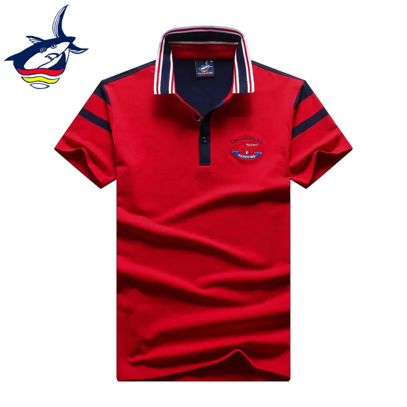 New fashion Tace & Shark polo shirt men brand Summer solid color cotton