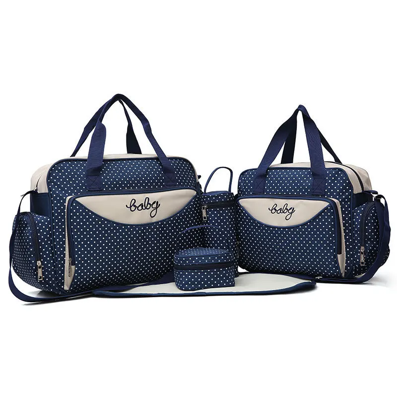 5Pcs Set Baby Diaper Bag Suits For Mom Baby Bottle Holder Mother Mummy Stroller Maternity Nappy Bags Sets Maternal Child Package 5Pcs Set Baby Diaper Bag Suits For Mom Baby Bottle Holder Mother Mummy Stroller Maternity Nappy Bags Sets Maternal Child Package