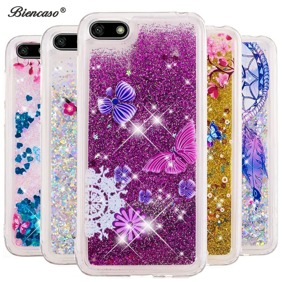 Мягкий чехол из ТПУ с блестками и динамическим зыбучим песком для Huawei Y9 Y7 Y6 Y5 Prime