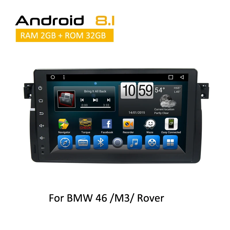 

1 Din car multimedia dvd gps navigation Octa Core 8.1 for BMW E46 9 inch full touch car stereo radio RAM 2GB ROM 32GB Head Unit