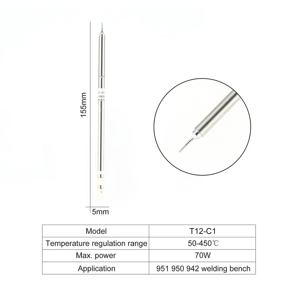 T12 серии жало паяльника T12-C1 Высокая-класс сварочные инструменты T12 паяльное жало для паяльная станция, ускоренный нагрев