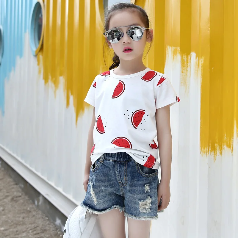 Футболка для девочек с круглым вырезом на Возраст 4 14 лет|t-shirts for girls|girls teesgirls tops |