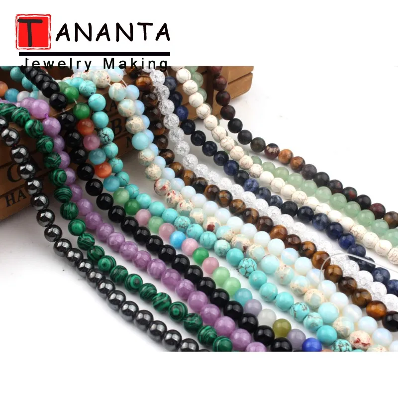 

Wholesale Turquoises Agates Hematite Malachite 4 6 8 10 12mm Natural Stone Beads For Jewelry Making DIY Bracelets Necklace 15''