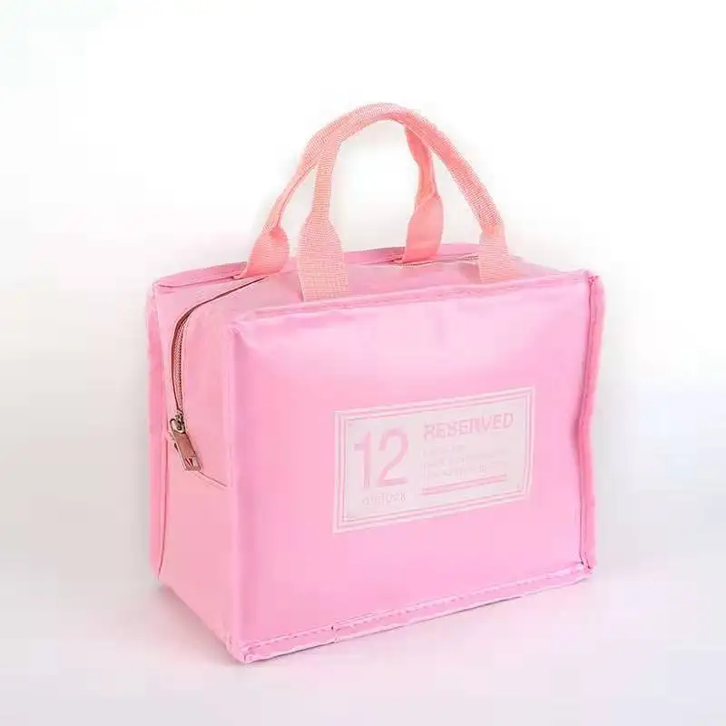 Высокое качество ПВХ сумки для обеда для женщин водонепроницаемые эко-сумки еда пикника изолирующая сумка-холодильник - Цвет: Pink