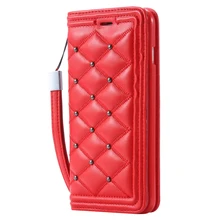 Kisscase бумажник case для iphone 6 6s iphone 6s plus заклепки призма сетки флип слот для карты крышка со стингом телефон сумка case для iPhone6