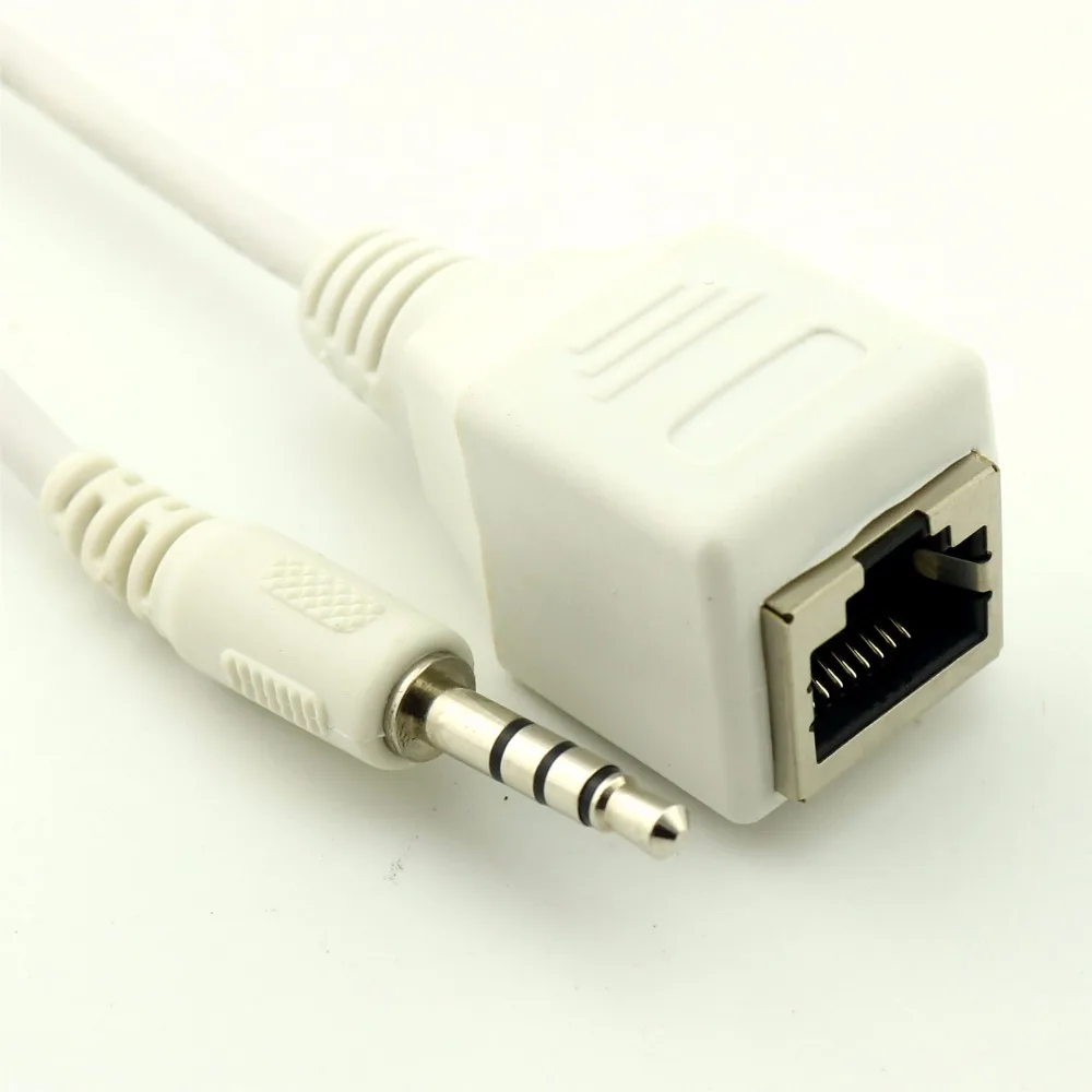 1 шт. 3 5 мм 1/8 &quotштекер 4 полюсный TRRS аудио кабель к RJ45 разъем Ethernet LAN Сетевой
