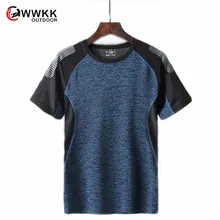 WWKK новая быстросохнущая тонкая походная Мужская футболка топы Бодибилдинг Фитнес с круглым вырезом короткий рукав Мужская альпинистская одежда футболки для улицы