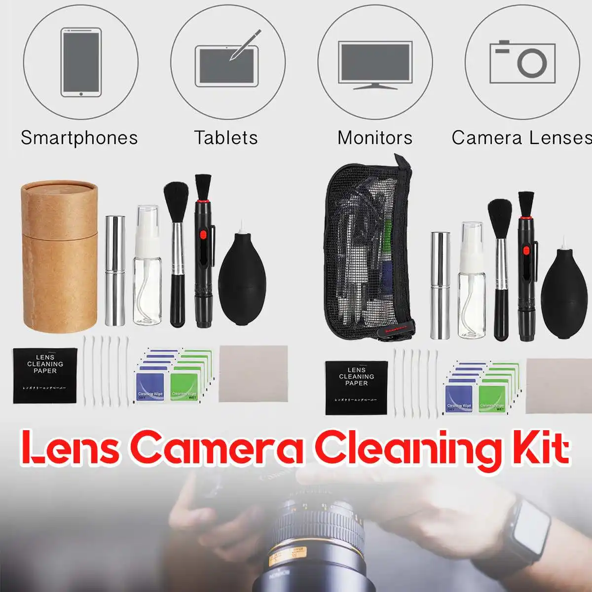 Профессиональный набор для чистки объективов DSLR очиститель-воздуходув держатель ручки/тканевый мешок для Canon/Nikon/sony/Panasonic