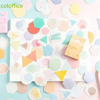 

Coloffice 46PCs/Box Kawaii Cute Stationery Sticker Fresh Color Theme Geometry Shape Series Creative Simple Decoration Stickers