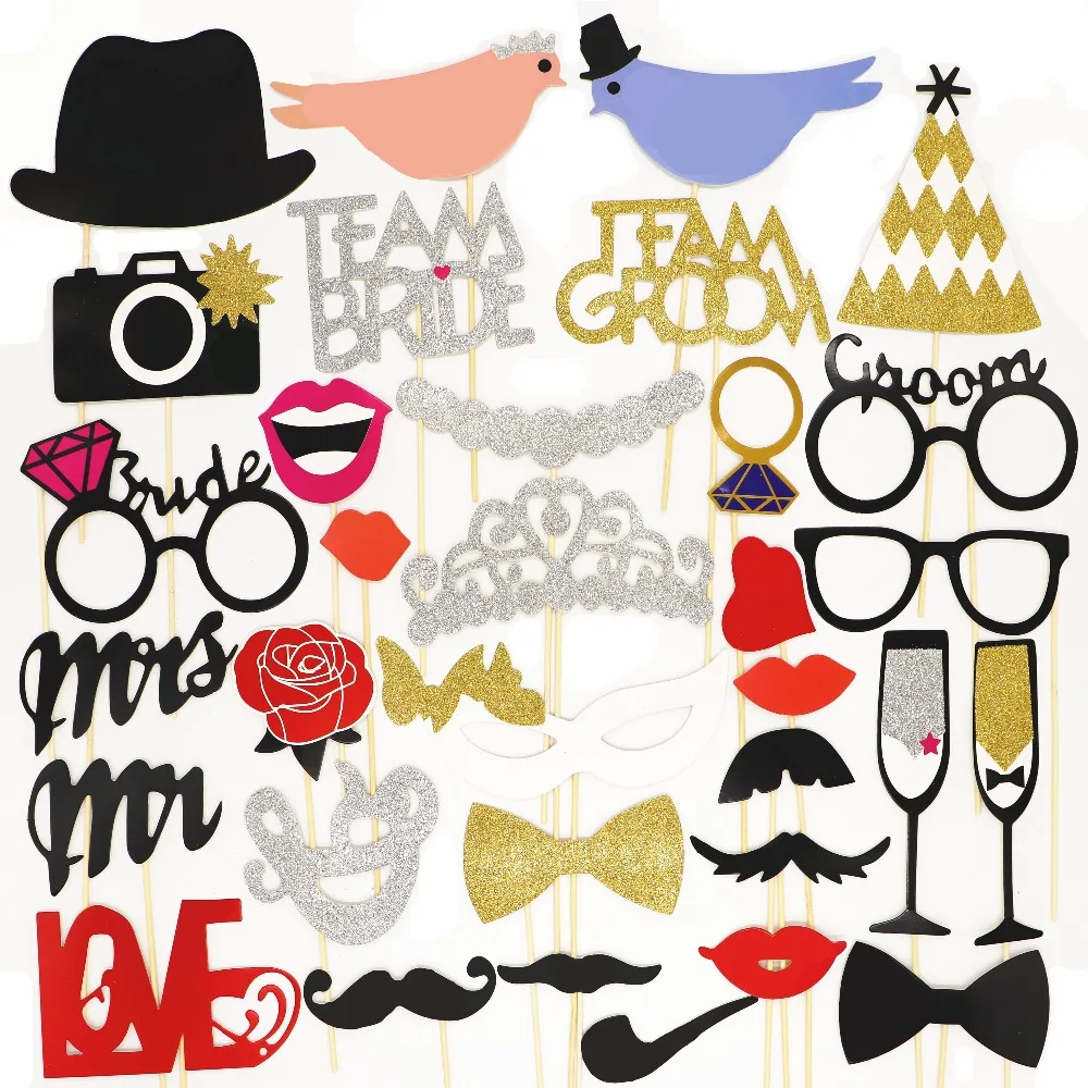 

Photo Booth MrMrs Just Married Wedding Party DIY Photobooth Props Wedding Decorations Hen Bachelorette Party Groom Bridal shower