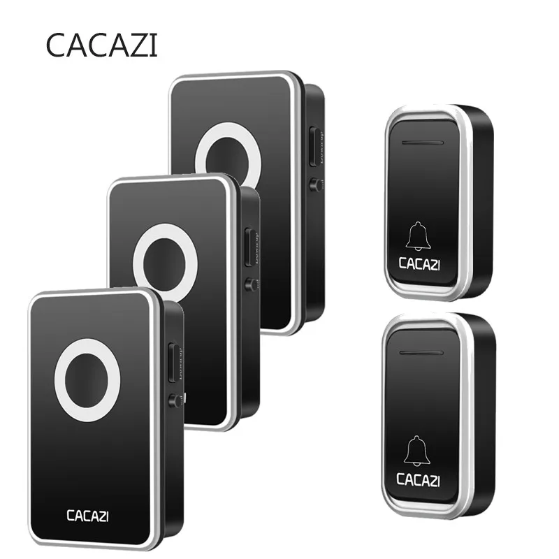 CACAZI Новый 200 м дистанционный водонепроницаемый беспроводной дверной звонок AC220V
