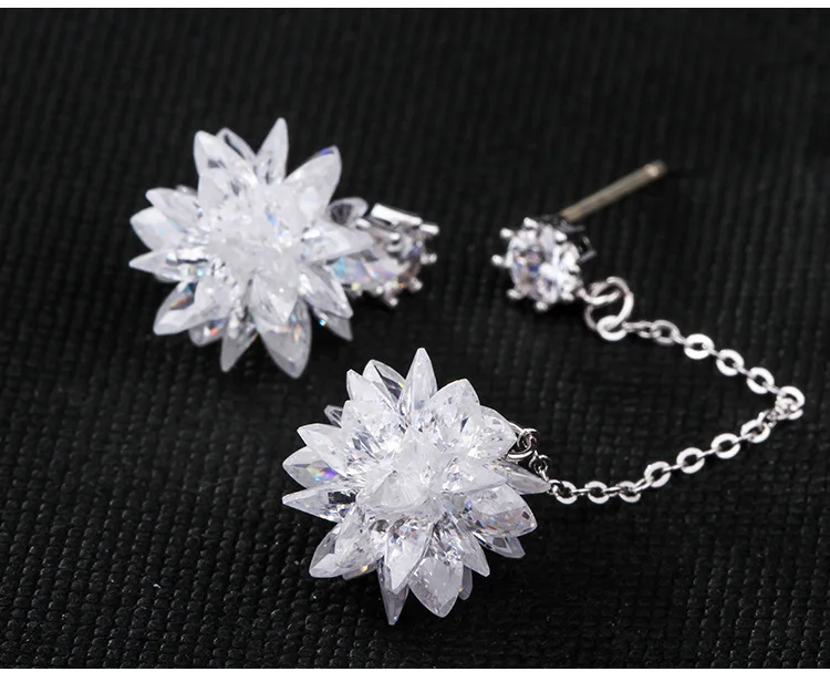 Последний стиль Мода 925 серебряные висячие серьги цветок серьги с кристаллами ювелирные изделия Pendientes Brincos модные ювелирные изделия