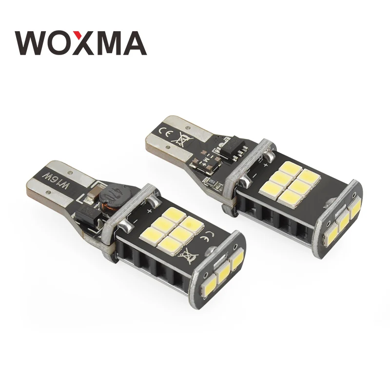 

WOXMA T15 LED Bulbs w16w t15 Led Car Reverse Light 2835 SMD Amber White 6W Break Light Turn Signal Lamp 12V Clearance Light 2x