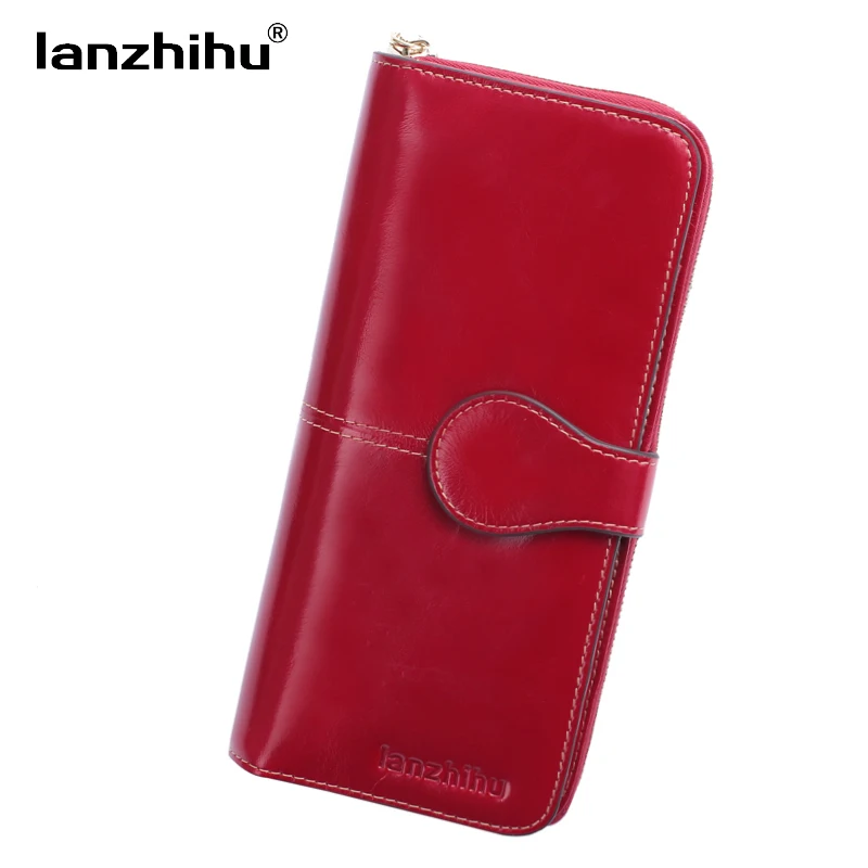 

Women Wallet Brand Designer Genuine Leather Wallet Female Long Wallet Card Holder Money Clutch Lady Zipper Purse Coin Purse