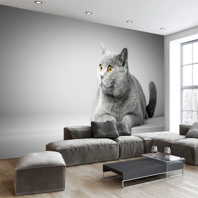 Cartoon Animal Canvas Cat Wallpaper Wall Sticker Murals Children S