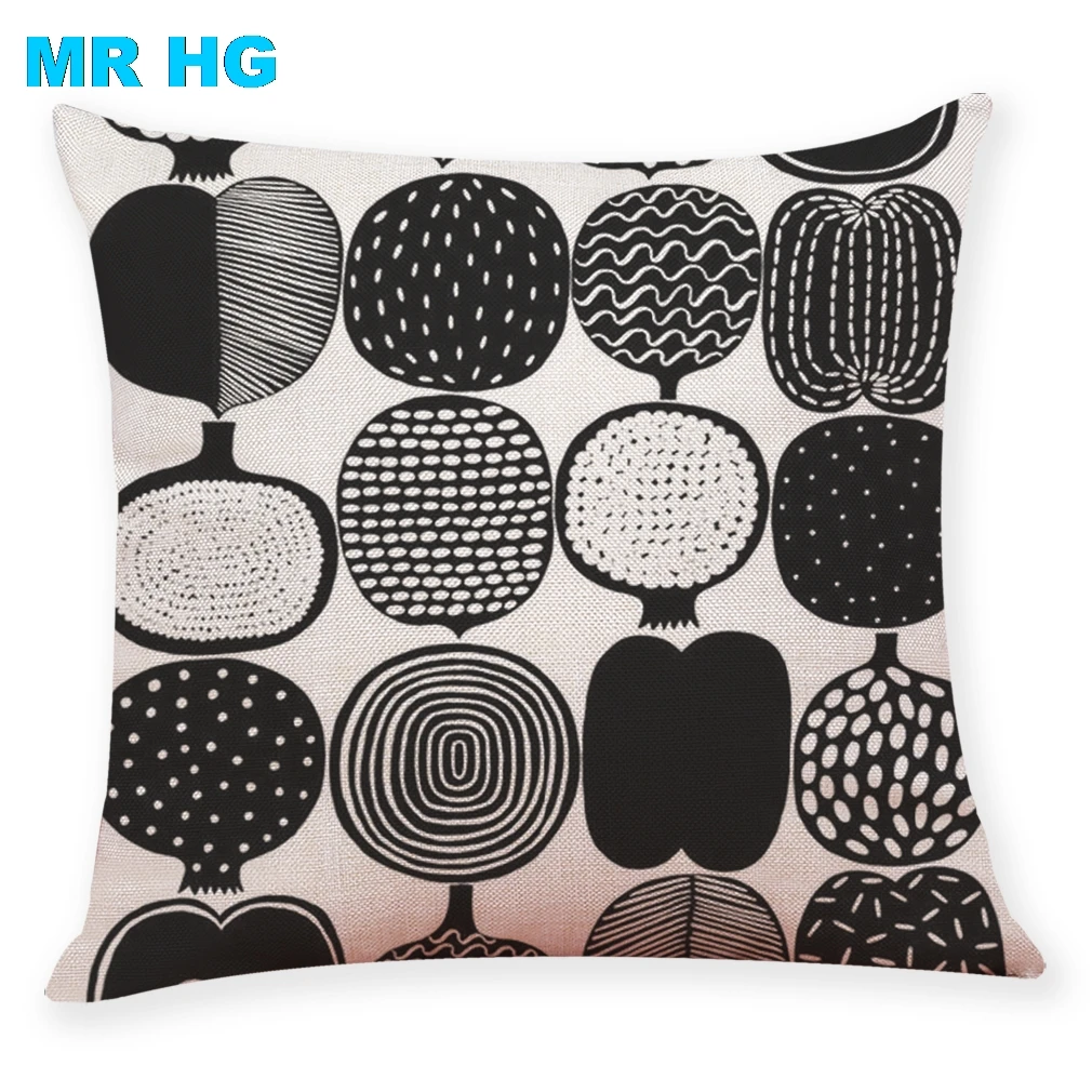 

Pillowcase Geometric sketches 45x45cm Cushion Case Printed linen One side printing Pillow Holder Cushion Case Cojines Gift