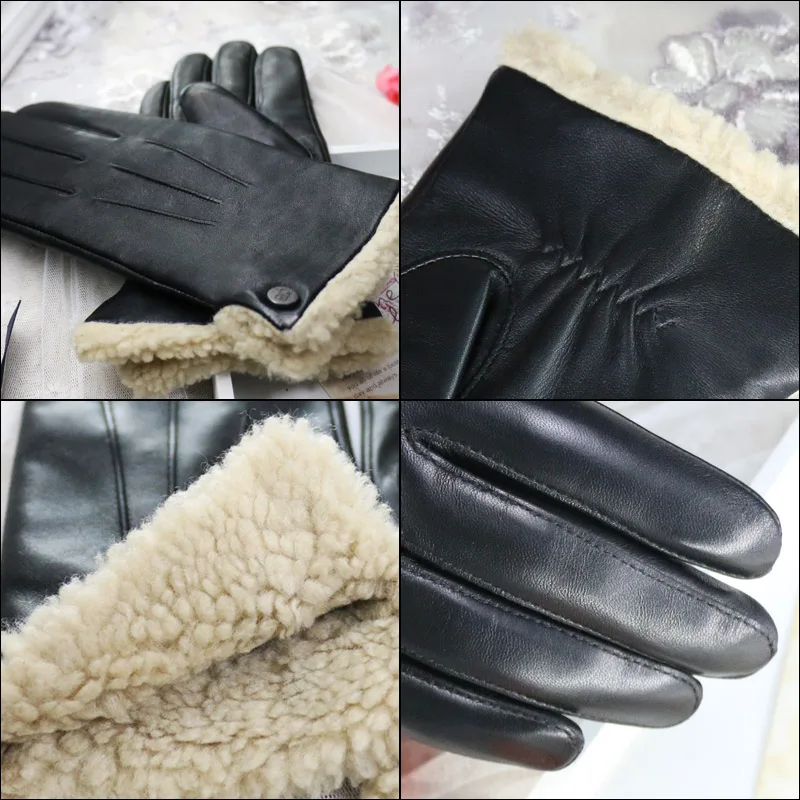 Genuine Leather Gloves Female New Winter Lamb Cashmere Sheepskin Woman Gloves Short Style Plus Velvet Thicken Keep Warm NW181-9 Genuine Leather Gloves Female New Winter Lamb Cashmere Sheepskin Woman Gloves Short Style Plus Velvet Thicken Keep Warm NW181-9