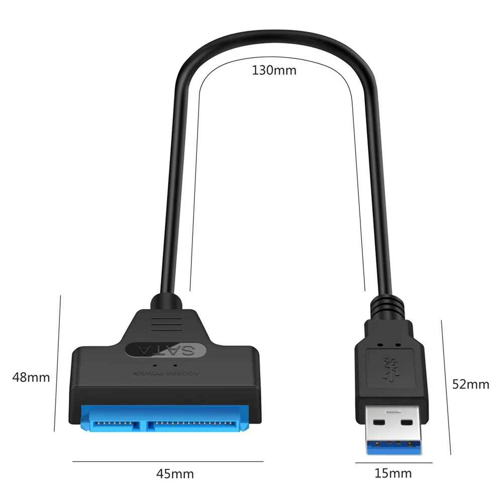 USB 3.0 SATA 3 Cable Sata To USB Adapter Up To 6 Gbps Support 2.5 Inches External SSD HDD Hard Drive 22 Pin Sata 3 Cable