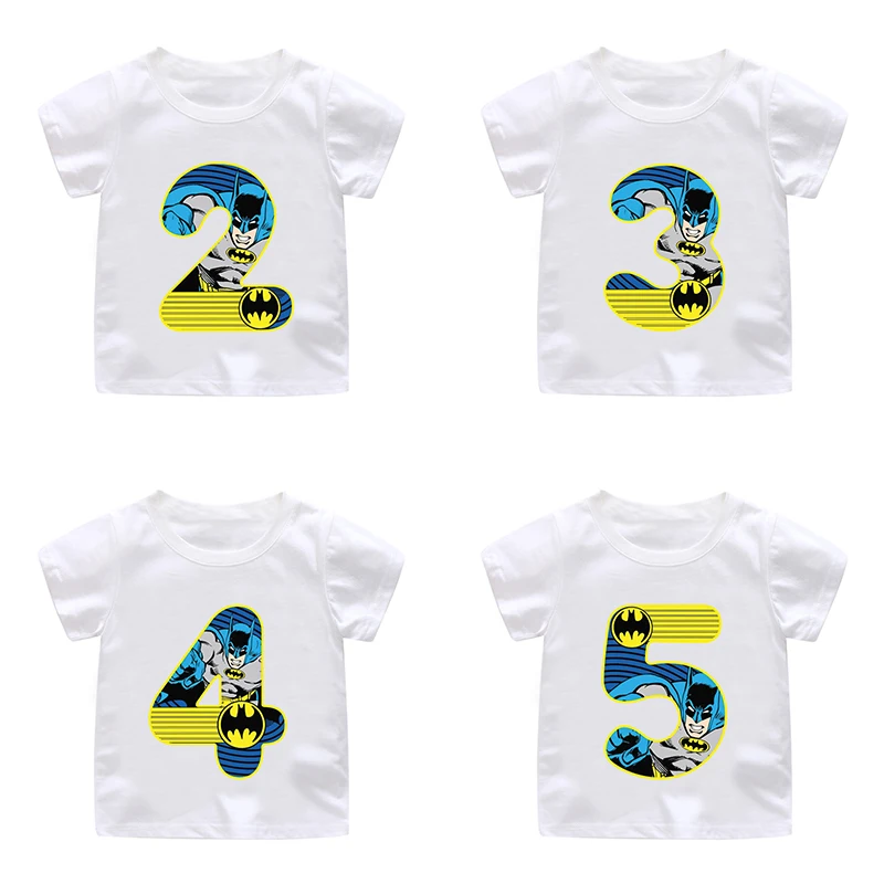 ZSIIBO Kids T-shirt Boys Costume Children Clothes Batman Cartoon Print Summer Short sleeve tees Girls birthday CX6L141 | Детская одежда