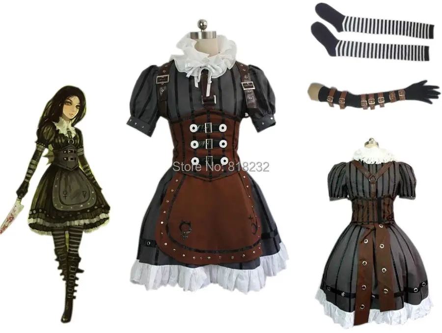 

Alice Madness Returns Alice Maid Apron Dress Uniform Outfit Cosplay Costumes