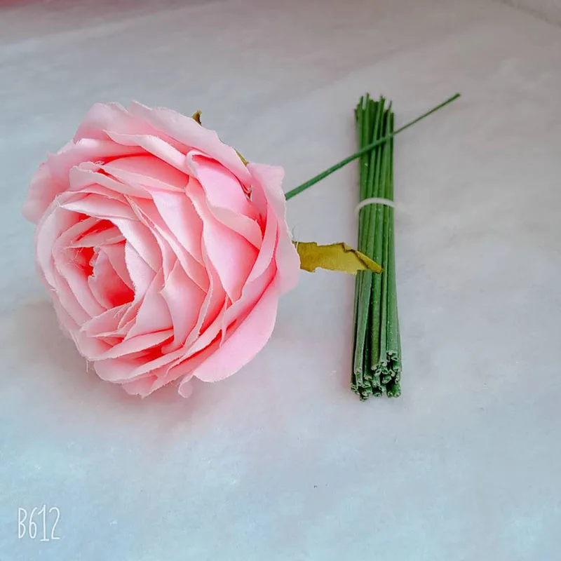 25 шт/лот искусственные стебли для соцветия гортензии розы пиона стебли моделирование DIY шелковое цветочное свадебное украшение - Цвет: Зеленый
