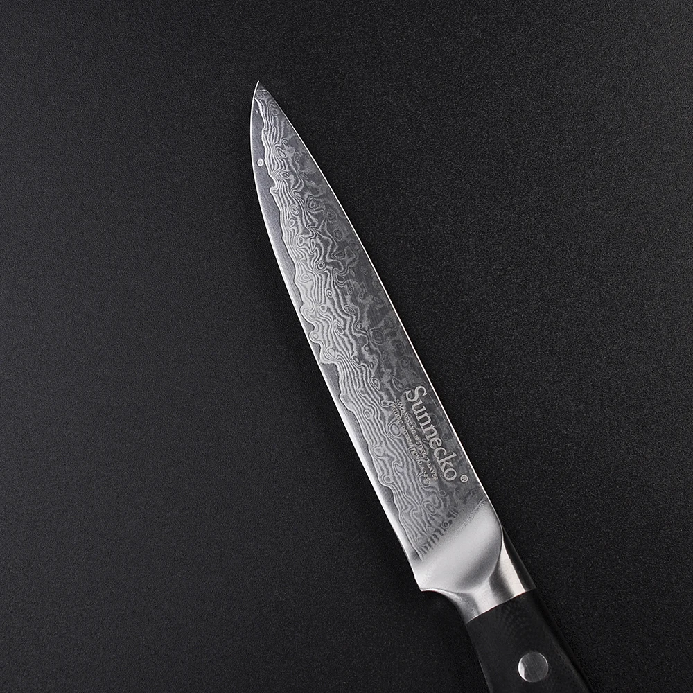 Sunnecko 5 дюймов Универсальный дамасский кухонный нож японский VG10 стальной шлифовальный нож G10 ручки ножей Кливер инструмент для нарезки