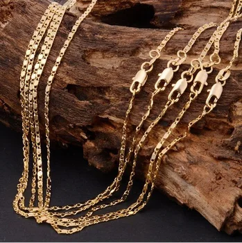 

Wholesale Price 10pcs/lot Promotion 18 K Golden Chains Necklace Beautiful Gold Color Necklace for Women ( Size: 2mm, 16-30inch)
