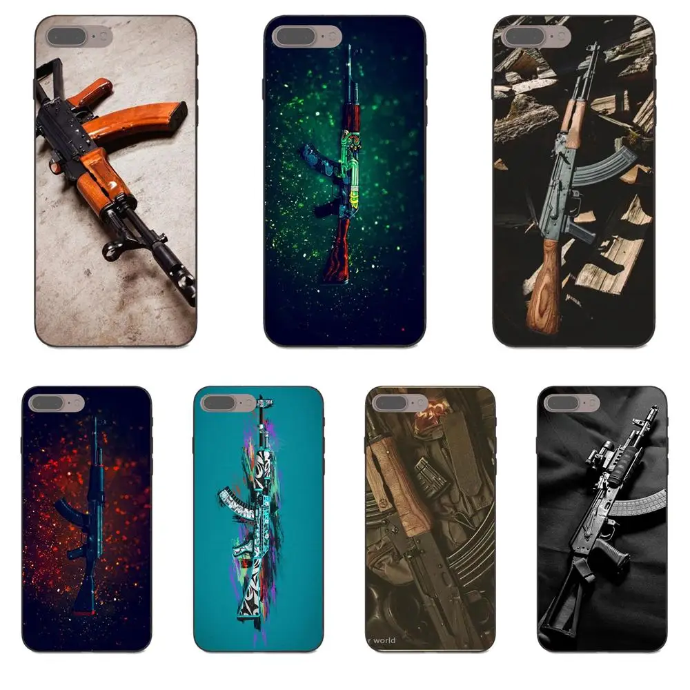 

For Apple iPhone X XS Max XR 4 4S 5 5S SE 6 6S 7 8 Plus TPU Cases Defend Paris Ak47 Ak 47 M16