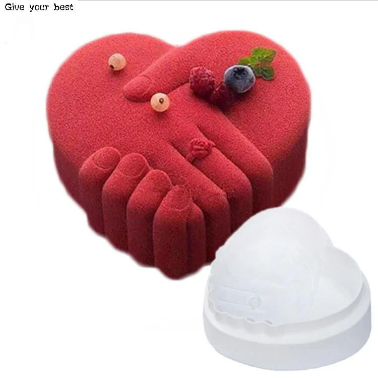 Non Stick Silicone Hand love pillow Mold For Chocolate Mould Bakeware