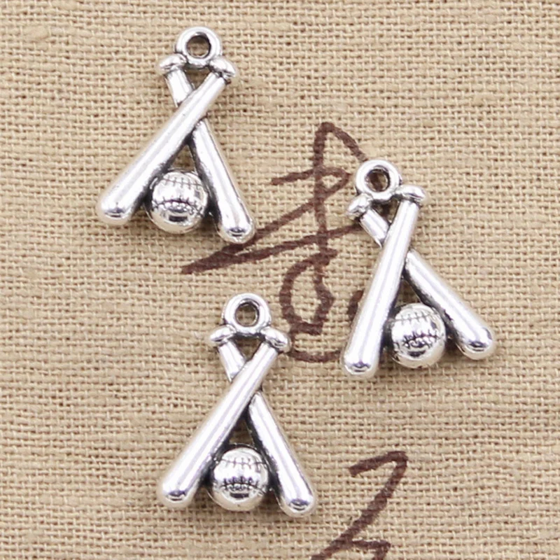 

15pcs Charms baseball bat 19x13mm Antique Silver Plated Pendants Making DIY Handmade Tibetan Silver Jewelry