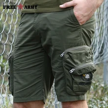 Брендовые качественные военные карго шорты мужские армейские зеленые шорты на молнии с большими карманами повседневные шорты до колен мужская одежда