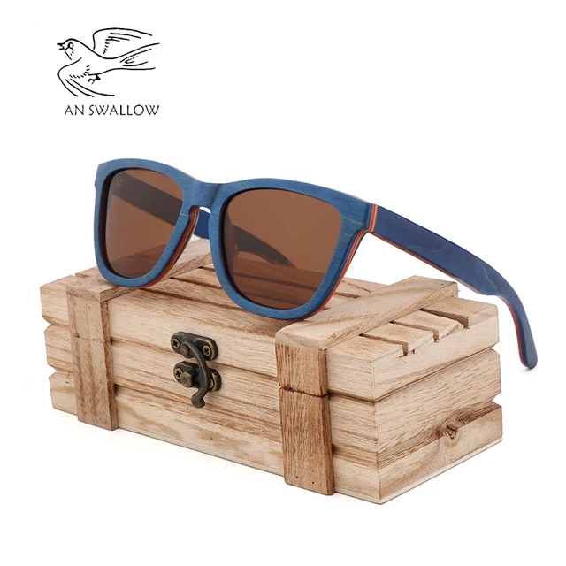 US $20.14 New bamboo sunglasses Fashion Trend men and women skateboard polarized TAC lens UV400 travel antiu