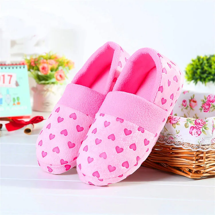 

Winter Lovely Ladies Home Floor Shoes Soft Sole Indoor Women Slippers Dots Cotton-Padded Bedroom Shoes Female Slippers Pantufas