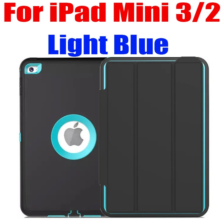 Для iPad Mini 4/3/2/1 Smart Cover+ Силиконовые ТПУ Жесткий чехол-накладка с рисунком чехол дети Безопасный бронированный противоударный чехол Heavy Duty с Экран протектор IM408 - Цвет: For ipad mini3