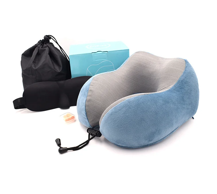 

U-Shape Magnetic Headrest Memory Foam Neck Soft Pillows Filler With Eyemask Earplug Travel Office Car Embrace Cervical Pillow