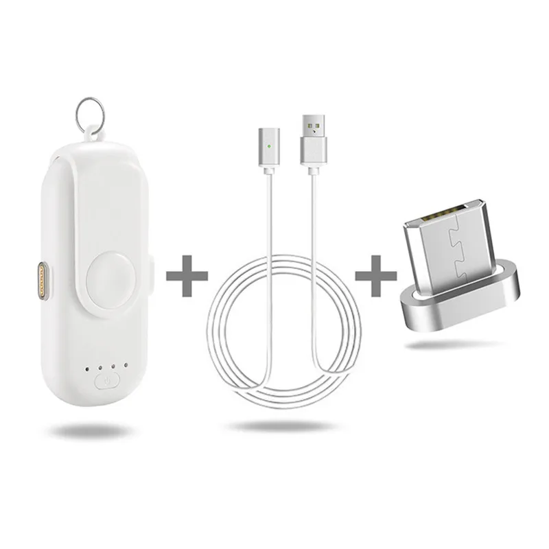 Android white Портативное магнитное зарядное устройство для IPhone/samsung/Xiaomi/huawei магнитное зарядное устройство кабель быстрого зарядного устройства для Lightning type-C Android - Plug Type: Android white