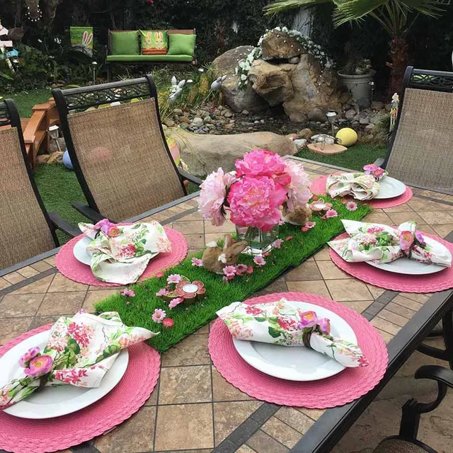 Grass flower Table Runner wedding baby shower kids birthday party