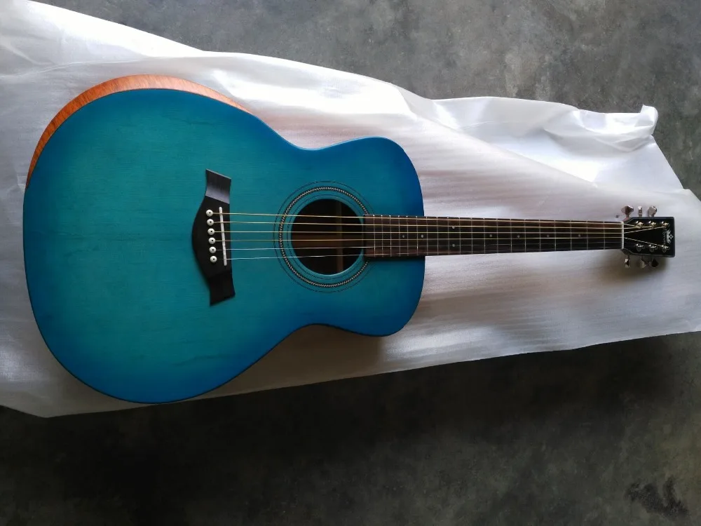 free shipping 8sounds music Byron blue satin electric guitar hand made