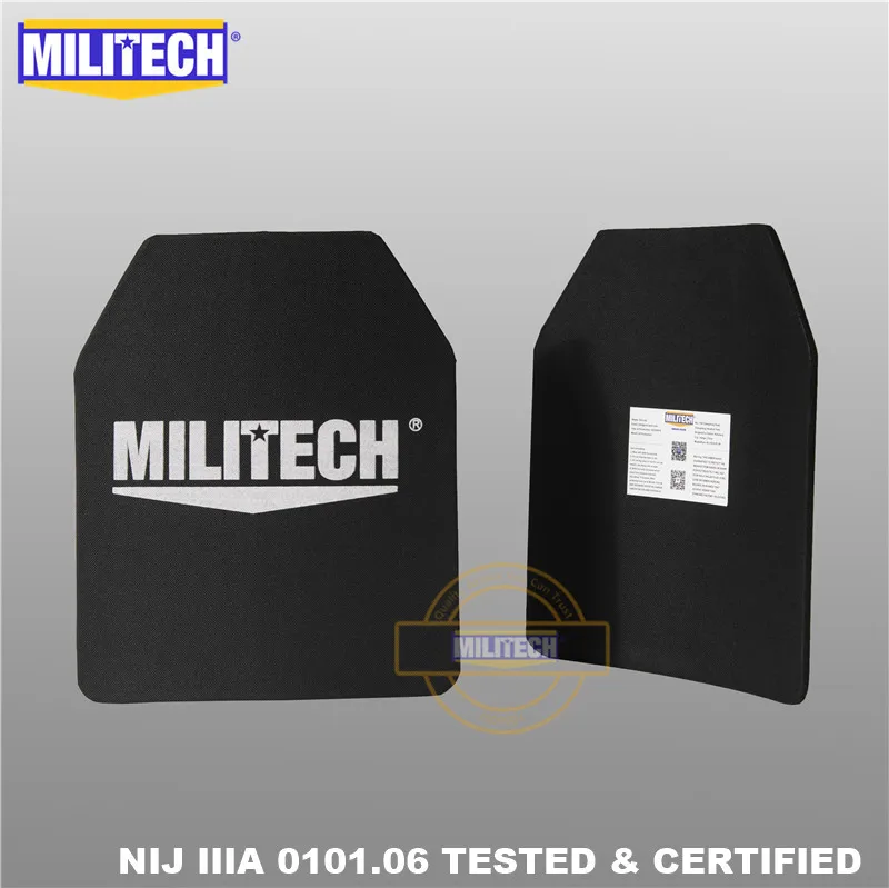MILITECH 10x12 дюймов ультра-светильник UHMWPE NIJ уровень IIIA 3A баллистическая панель пуленепробиваемый рюкзак PE пластина с тестовым видео