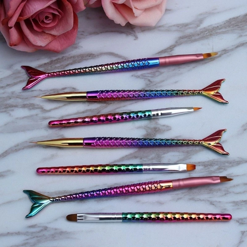 

Mermaid Tail Nail Art Brushes UV Gel DIY Painting Polish Brush Manicure Tool New