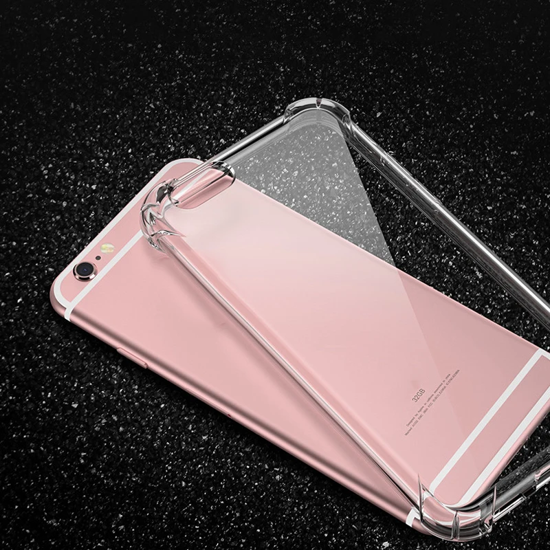 

Shockproof Clear Case For iPhone 7 6 6s Plus 5 5s For iPhone X 8/8P Transparent Hard PC Protection Phone Cases Back Cove