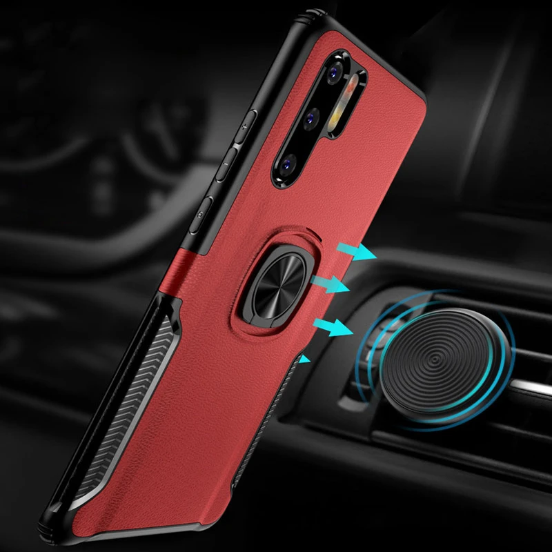Shockproof Armor Case For Huawei P30 Pro Lite Phone Metal Ring Holder Stand Magnetic Bracket Hard Back Cover Huawei P30 Pro Case